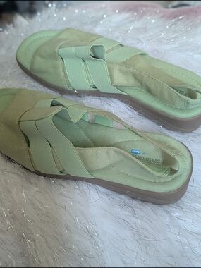 Grasshoppers Light Green Elastic Strap Slip-On Mules